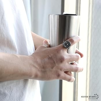 STAINLESS コンパス　シグネットリング　シルバーアクセサリー　【14号】 Amazon | [silver KYASYA]ステンレス 羅針盤リング 印台リング